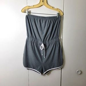NWOT. Grey retro style one piece short set.